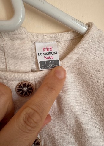 Bej Kız Çocuk Keten Fırfırlı Gömlek - Görsel 2