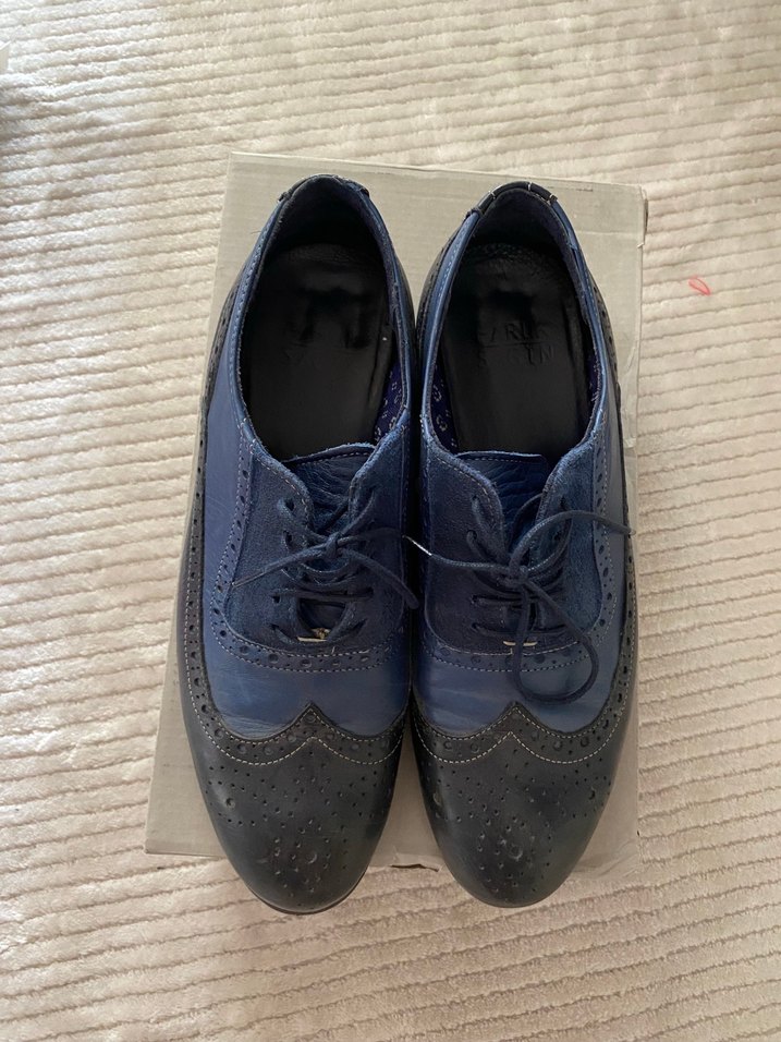 Lacivert  Günlük Dolgu Topuklu Oxford Ayakkabı - Görsel 2