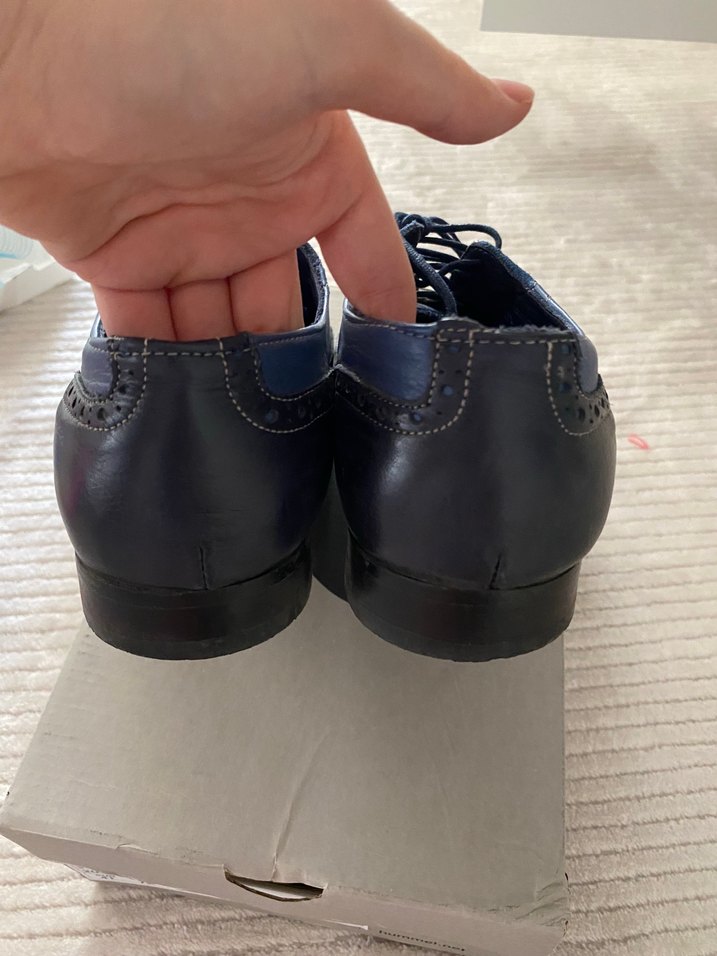 Lacivert  Günlük Dolgu Topuklu Oxford Ayakkabı - Görsel 5