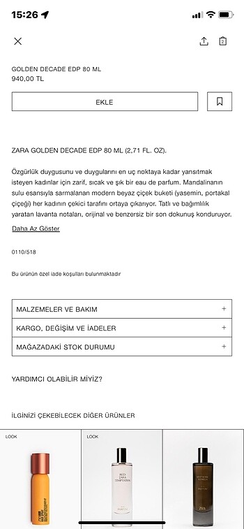 Zara ZARA GOLDEN DECADE