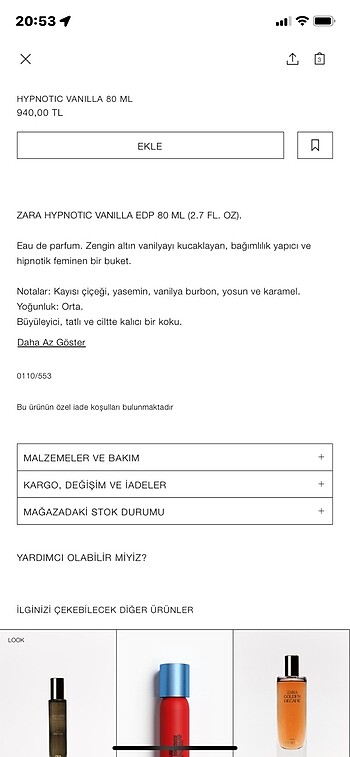  Beden HYPNOTIC VANILLA