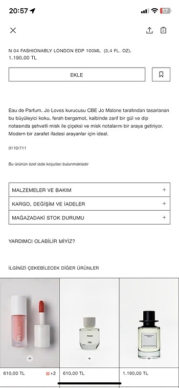 Beden Renk ZARA FASHIONABLY LONDON |