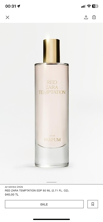  Beden ZARA RED TEMPTATION