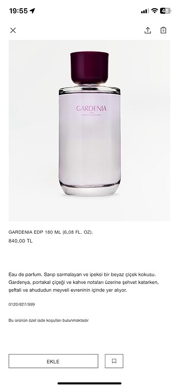  Beden Renk ZARA GARDENIA