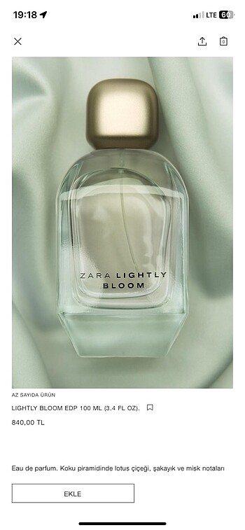  Beden Renk ZARA LIGHTLY BLOOM