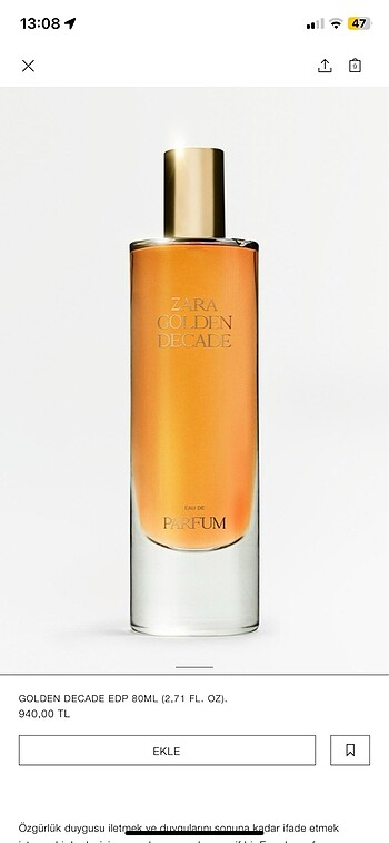  Beden Renk Golden Zara