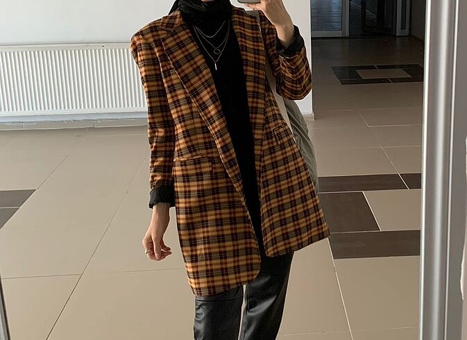 m Beden Manuka kareli blazer