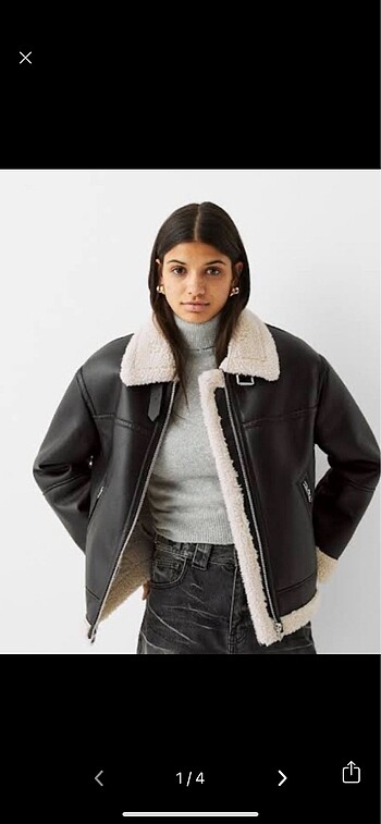 Bershka deri kürklü mont