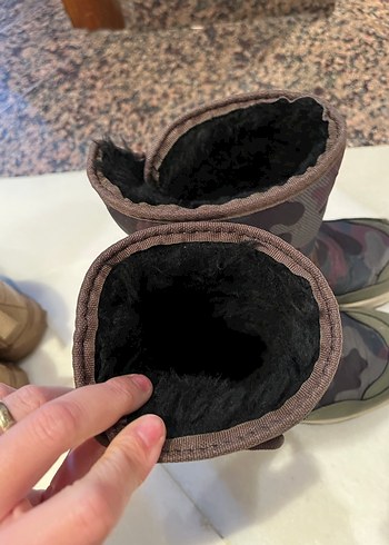 28 Beden Kahverengi Kamuflaj Erkek Çocuk Botu Velcro