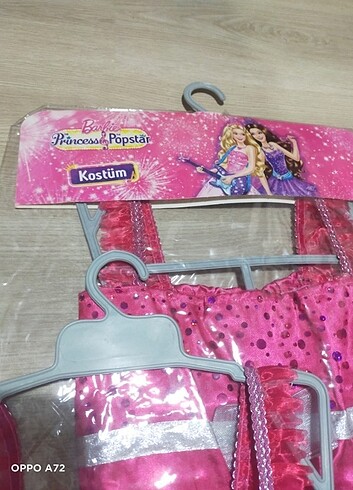 7 Yaş Beden pembe Renk Barbie pop star kostümü 