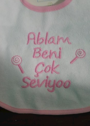 Pembe Baskılı Bebek Önlüğü - Görsel 3