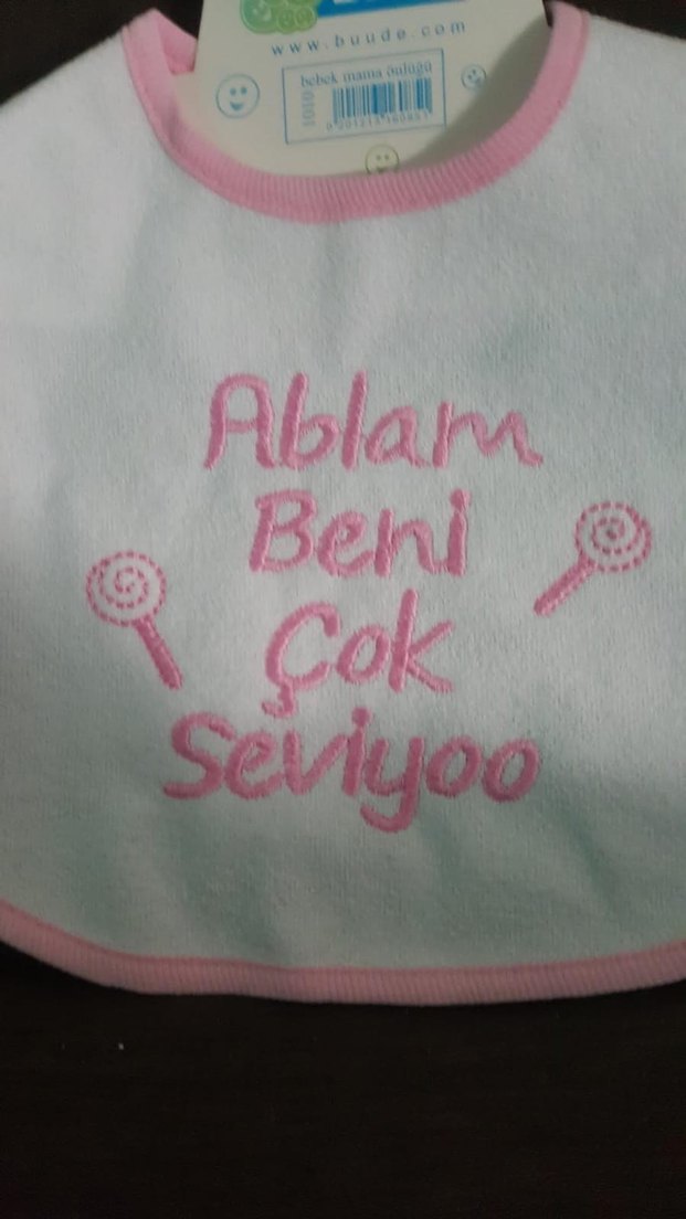 Pembe Baskılı Bebek Önlüğü - Görsel 3