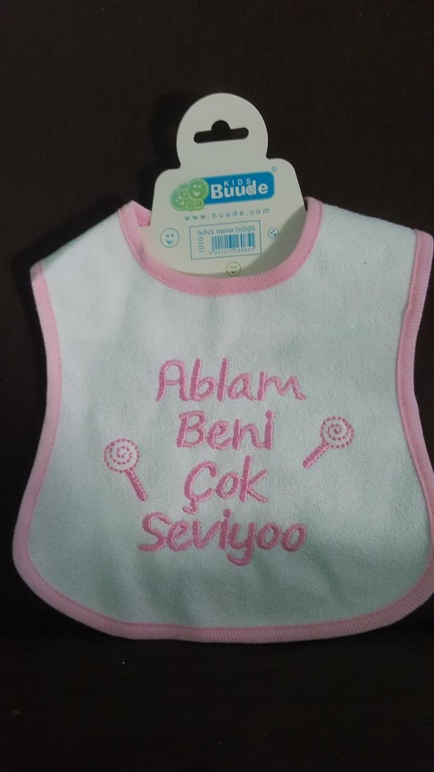 Pembe Baskılı Bebek Önlüğü - Görsel 2