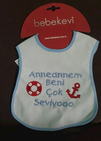 Anneannem Beni Çok Seviyor Mavi Bebek Önlüğü - Görsel 3