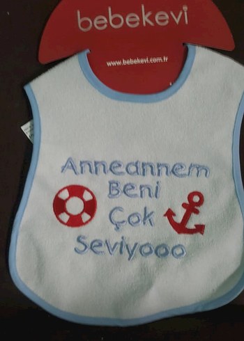 Anneannem Beni Çok Seviyor Mavi Bebek Önlüğü - Görsel 2