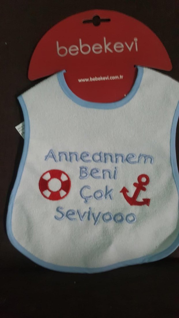 Anneannem Beni Çok Seviyor Mavi Bebek Önlüğü - Görsel 2