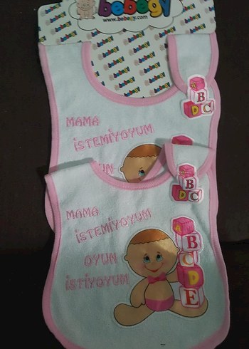 Pembe Baskılı Bebek Önlüğü - Görsel 3