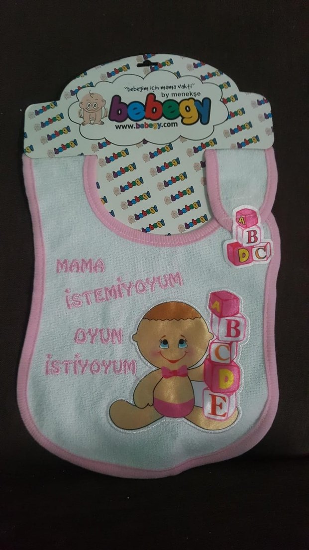 Pembe Baskılı Bebek Önlüğü - Görsel 2