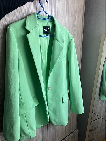 s Beden yeşil Renk Zara blazer ceket pantolon ikili takım