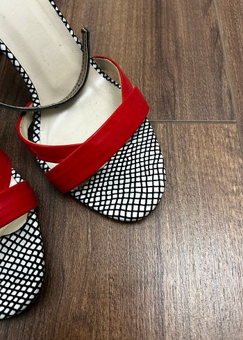 Renkli Yılan Desenli Stiletto Kadın Ayakkabı - Görsel 4