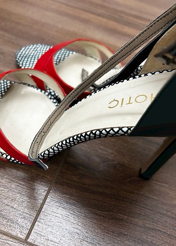 Renkli Yılan Desenli Stiletto Kadın Ayakkabı - Görsel 6