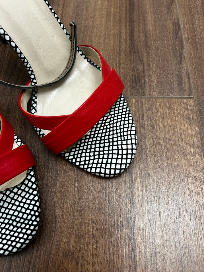 Renkli Yılan Desenli Stiletto Kadın Ayakkabı - Görsel 4