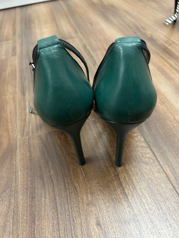 Renkli Yılan Desenli Stiletto Kadın Ayakkabı - Görsel 2