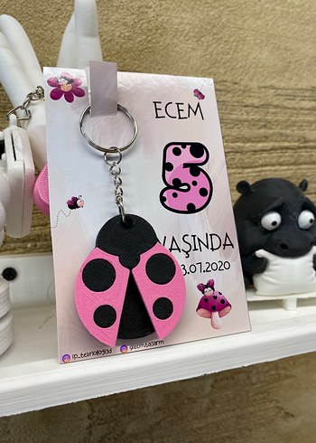 Pembe Uğur Böceği Anahtarlık