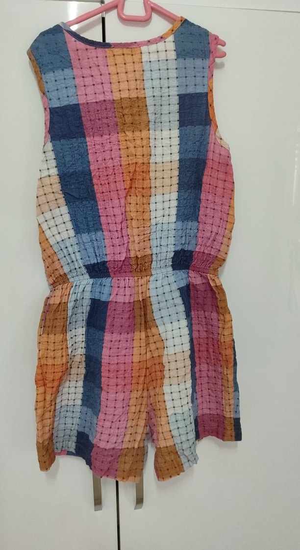 Kız Çocuk Pastel Renkli Bağcıklı Tulum - Görsel 4