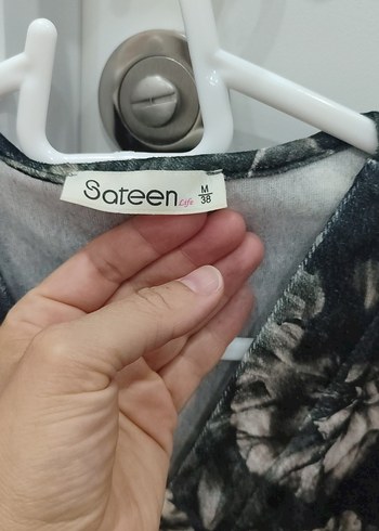 Haki kruvaze Uzun Kollu  Desenli Bluz - Görsel 5