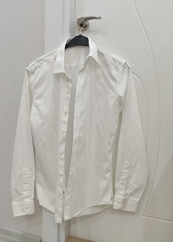 Beyaz Klasik Erkek Keten Gömlek - Görsel 2