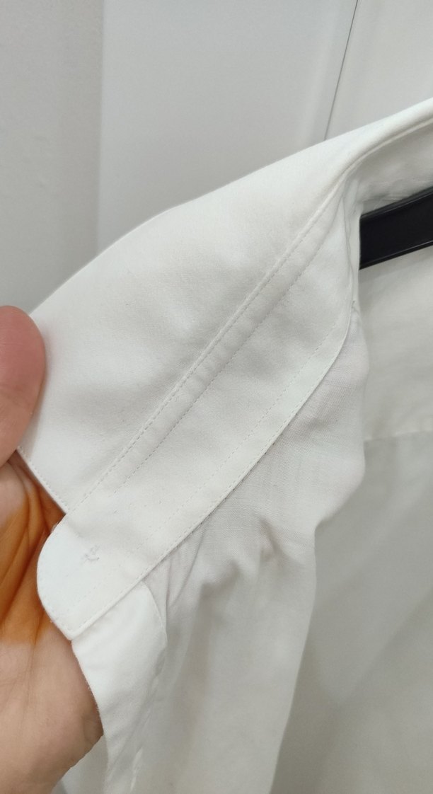 Beyaz Klasik Erkek Keten Gömlek - Görsel 4