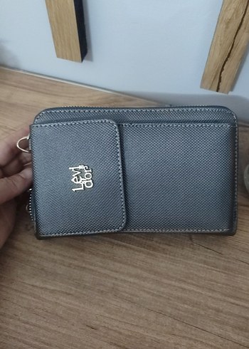 Gri Deri Kadın Çapraz Çanta Fermuarlı - Görsel 3