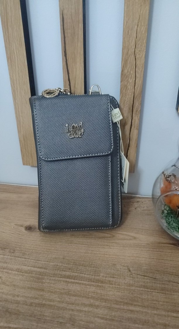 Gri Deri Kadın Çapraz Çanta Fermuarlı - Görsel 2