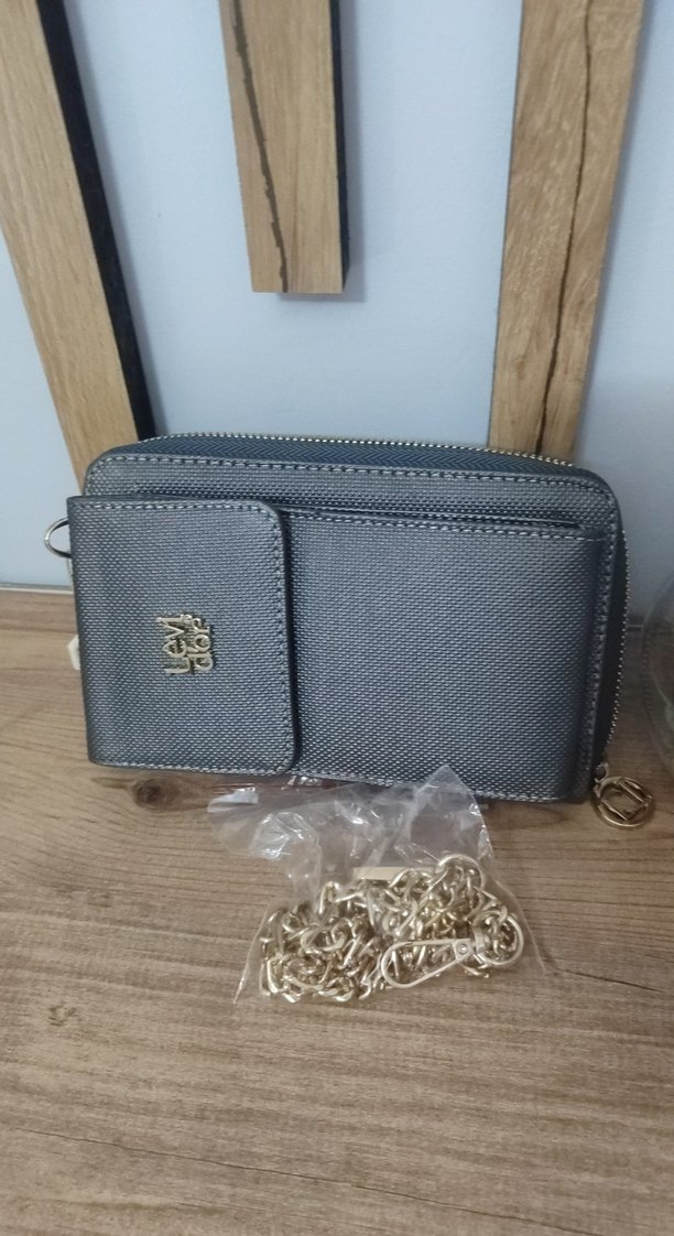 Gri Deri Kadın Çapraz Çanta Fermuarlı - Görsel 5