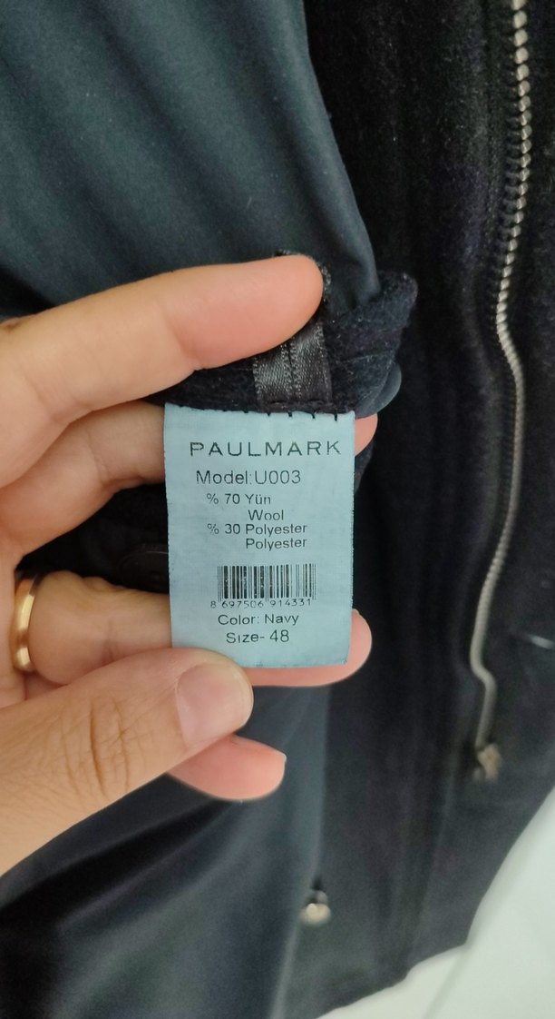 Düğmeli Siyah Erkek Midi Kaban - Görsel 4