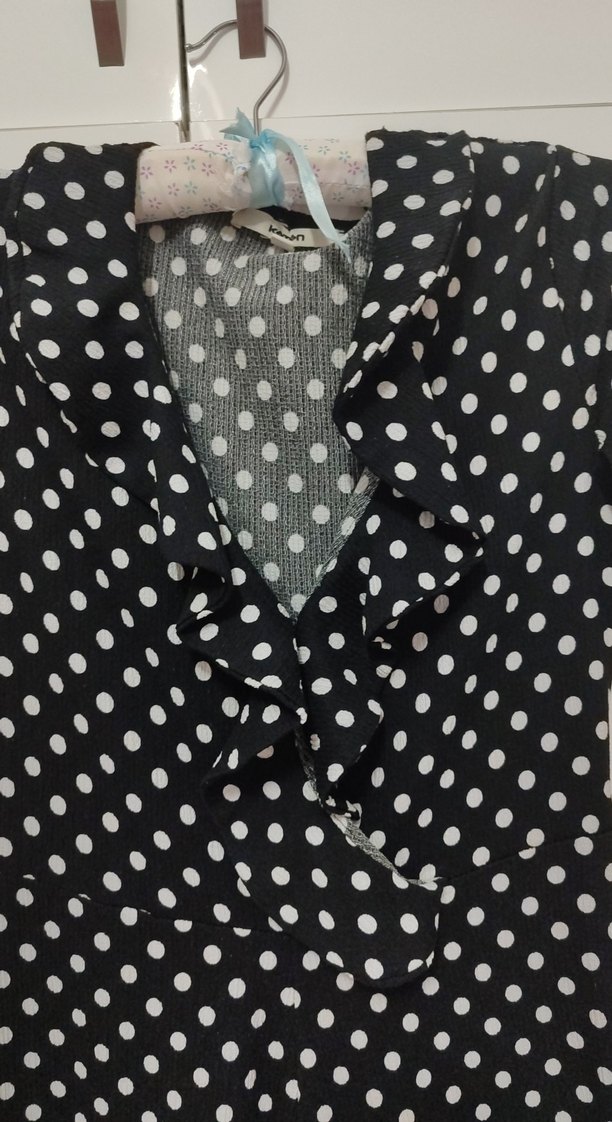 Kadın Siyah Puantiyeli Uzun Tulum - Görsel 3