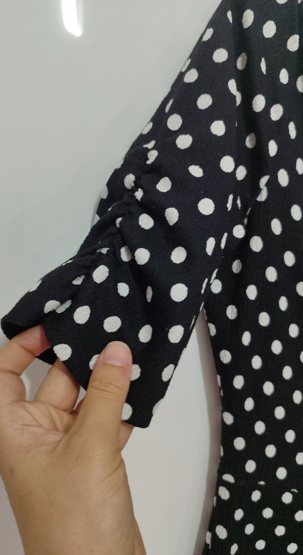 Kadın Siyah Puantiyeli Uzun Tulum - Görsel 2