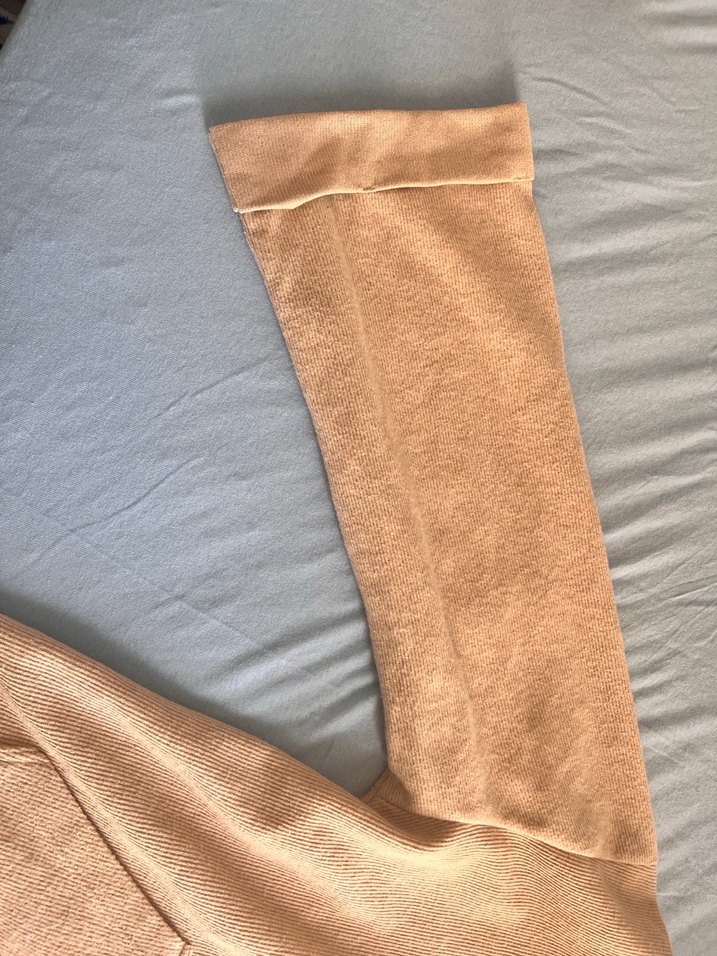 Bej Süet kapüşonlu Kadın Sweatshirt - Görsel 2