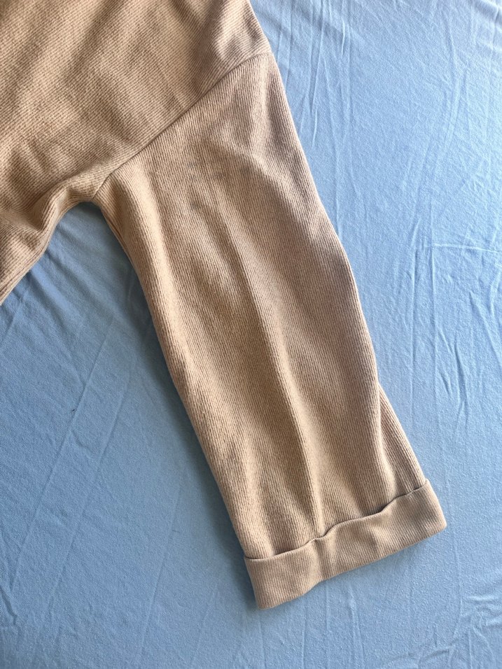 Bej Süet kapüşonlu Kadın Sweatshirt - Görsel 4