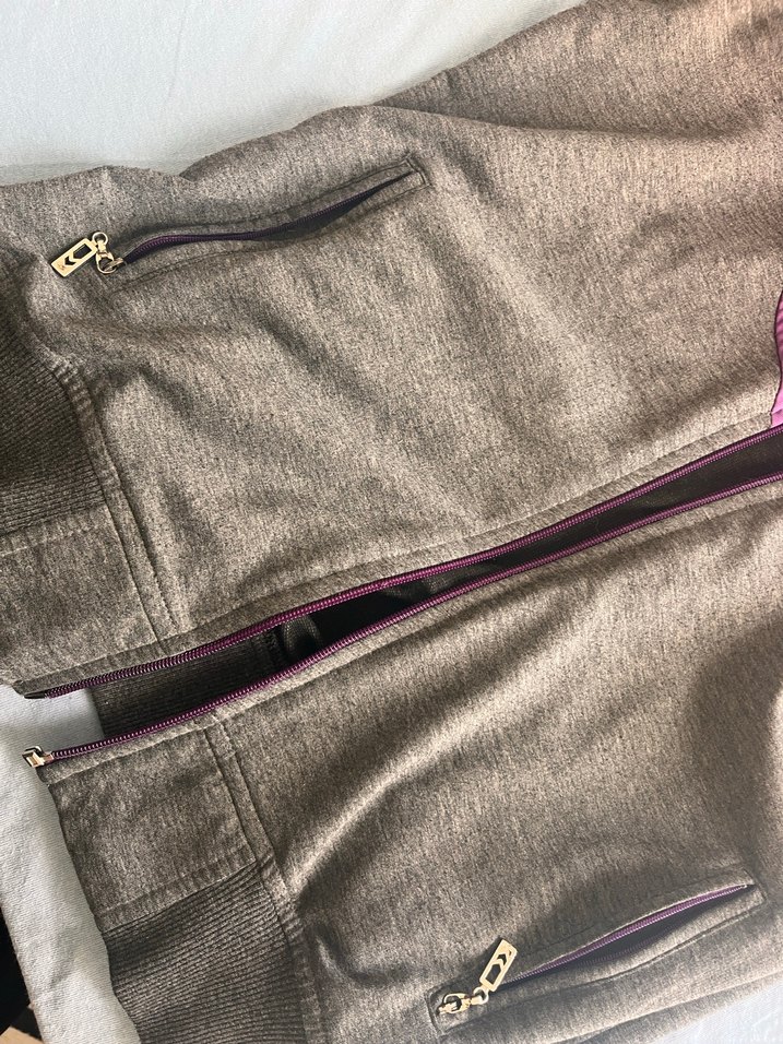 Mor ve Gri Kapüşonlu Kadın hummel hırka - Görsel 2