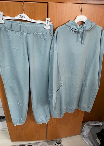 m Beden LCW Oversize Mavi Kapüşonlu Kadın Sweatshirt Tunik takım