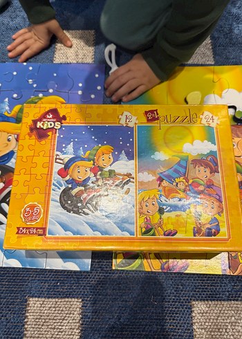 Çocuklar için Renkli 2'li Puzzle Seti - Görsel 4