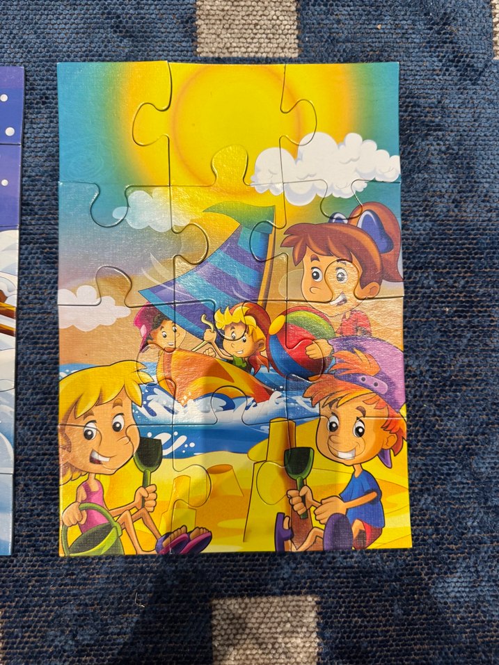 Çocuklar için Renkli 2'li Puzzle Seti - Görsel 3