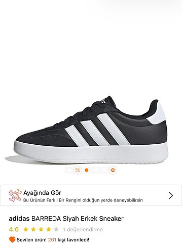 40 Beden siyah Renk Adidas Barreda Erkek spor ayakkabı