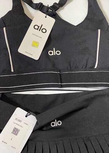 Alo Siyah Pilili Uzun Kadın Spor Elbise - Görsel 2