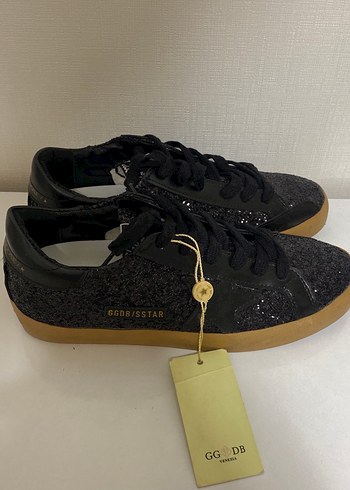 Siyah Simli Stiletto Topuklu Kadın Spor Ayakkabı - Görsel 2