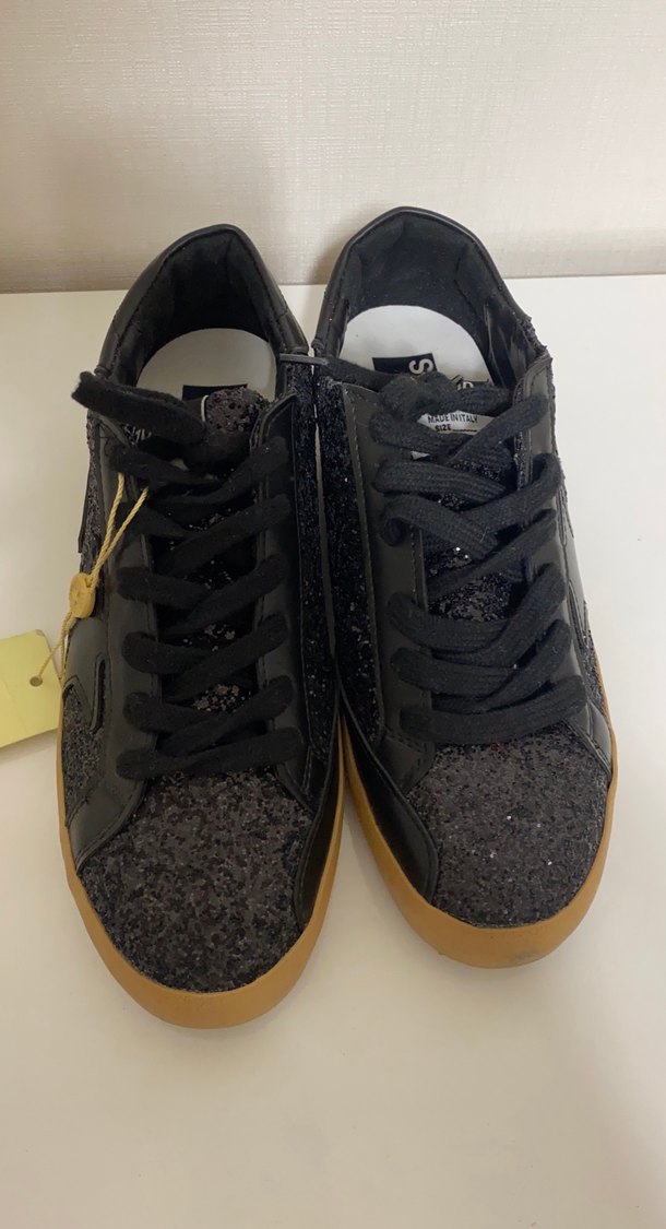 Siyah Simli Stiletto Topuklu Kadın Spor Ayakkabı - Görsel 3