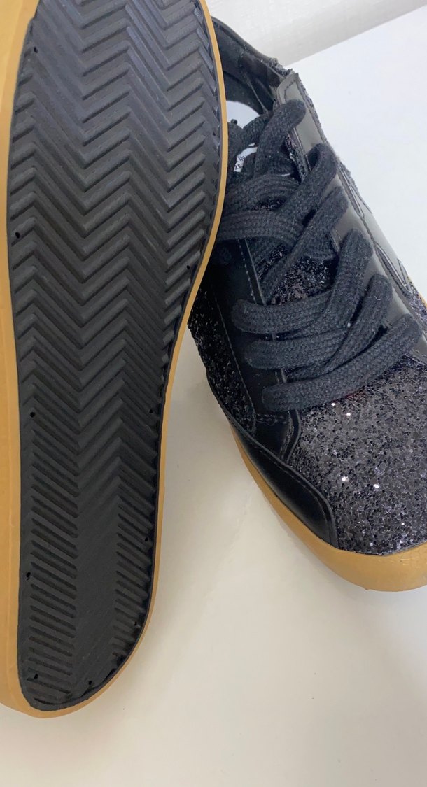 Siyah Simli Stiletto Topuklu Kadın Spor Ayakkabı - Görsel 4