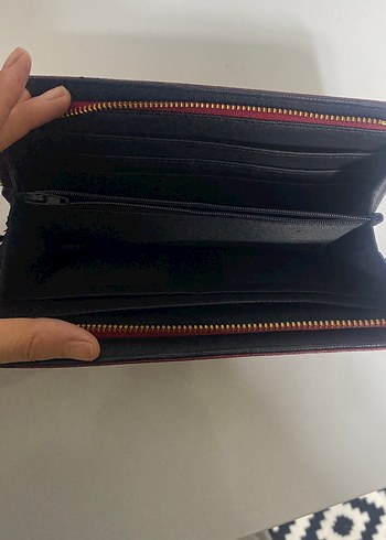 Bordo Deri Fermuarlı Kadın Cüzdanı - Görsel 2